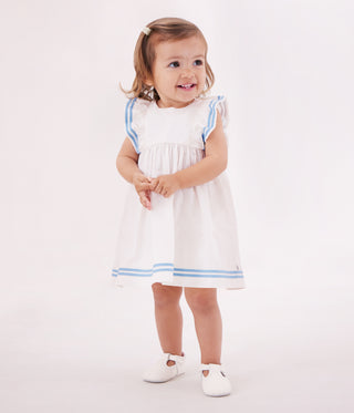 Babies' Sleeveless Plain Cotton Dress with Matching Bloomers