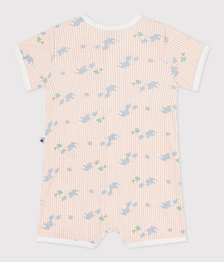 Babies' Short Animal Print Cotton Jumpsuit