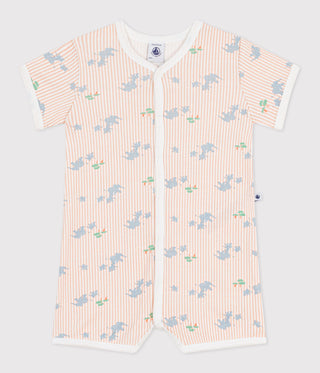 Babies' Short Animal Print Cotton Jumpsuit