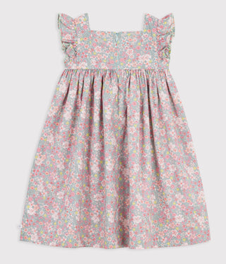 Girls' Sleeveless Floral Print Cotton Dress