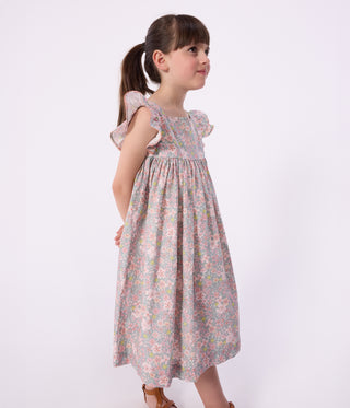 Girls' Sleeveless Floral Print Cotton Dress