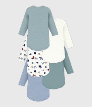 Babies' Long Sleeved Cotton Bodysuits - 5-Pack