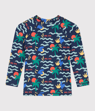 Children's Long-Sleeved Printed Uv Protection Swim T-Shirt