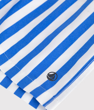 Boy's Stripy Cotton Swim Shorts