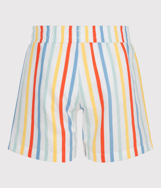 Boy's Stripy Cotton Swim Shorts