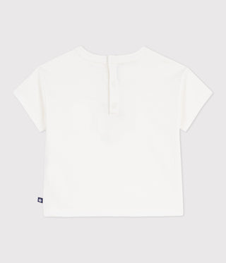Babies' Short-Sleeved Cotton T-Shirt with A Seagull Motif
