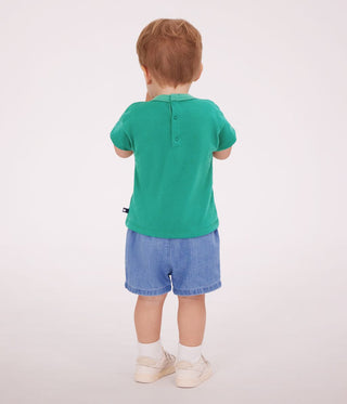 Babies' Short-Sleeved Cotton T-Shirt with A Seagull Motif