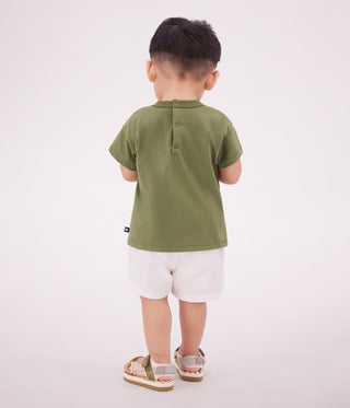 Babies' Short-Sleeved Cotton T-Shirt with A Seagull Motif