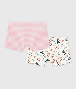 Girl's Long Paris Print Cotton Shorties - 2-Pack