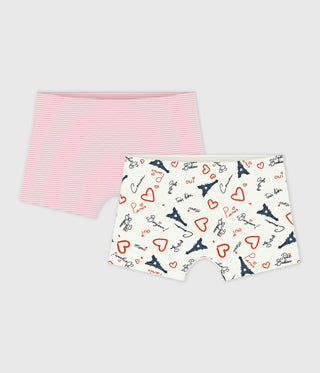 Girl's Long Paris Print Cotton Shorties - 2-Pack