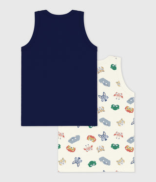 Children's Mask Print Cotton Tank Tops - 2-Pack