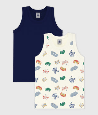 Children's Mask Print Cotton Tank Tops - 2-Pack