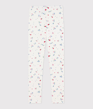 Girls' Floral Print Cotton Leggings