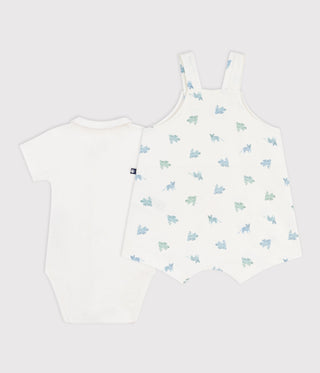 Babies' Animal Print Cotton Dungarees/Body Set