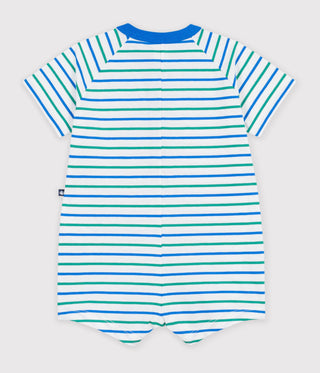 Babies' Short Stripy Cotton Playsuit