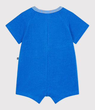 Babies' Short Plain Cotton Jumpsuit
