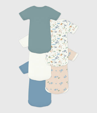 Babies' Short Sleeved Printed Cotton Bodysuits - 5-Pack