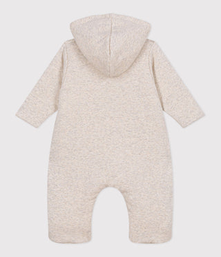 Babies' Plain Padded Jumpsuit with a Hood and Feet