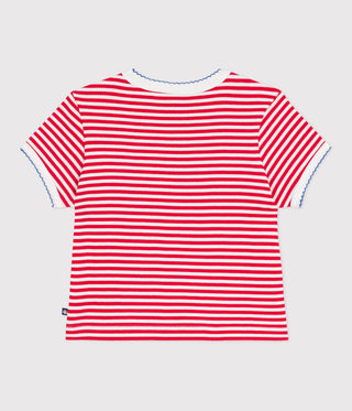 Children's Short-Sleeved Stripy Cotton T-Shirt
