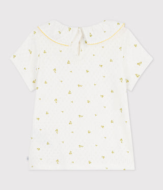Children's Short-Sleeved Floral Print Cotton T-Shirt