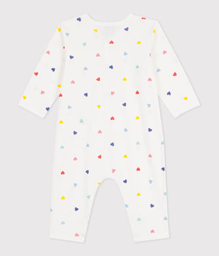Babies' Heart Print Footless Cotton Pyjama Suit