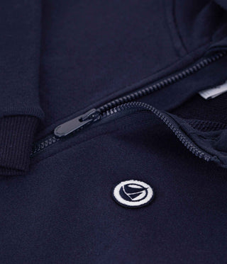Children's Plain Zip-Up Cotton Hoodie