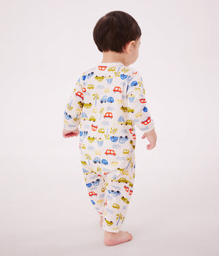 Babies' Footless Cotton Pyjama Suit with A Motor Car Print