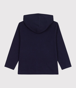 Children's Plain Zip-Up Cotton Hoodie