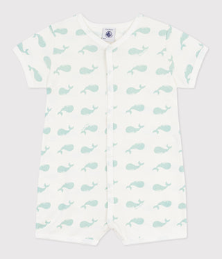 Babies' Whale Print Cotton Playsuit