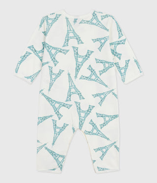 Babies' Eiffel Tower Print Footless Cotton Pyjama Suit