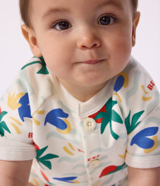 Babies' Short Printed Cotton Playsuit