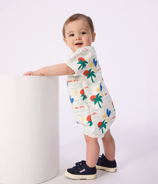 Babies' Short Printed Cotton Playsuit