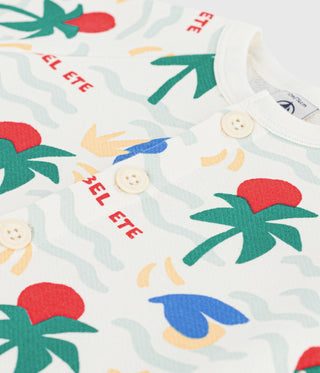 Babies' Short Printed Cotton Playsuit