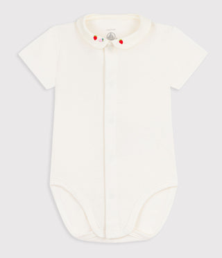 Babies' Short-Sleeved Cotton Body with Embroidered Details