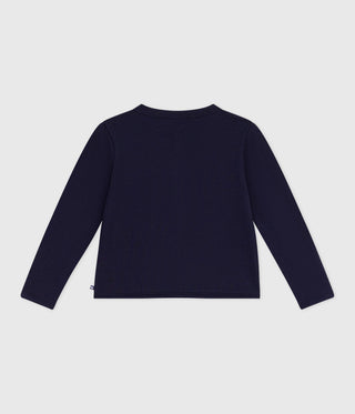 Girls' Plain Heart Cotton Cardigan