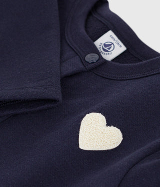 Girls' Plain Heart Cotton Cardigan