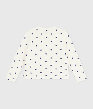 Girls' Spotted Print Cotton Cardigan