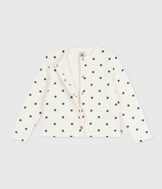 Girls' Spotted Print Cotton Cardigan