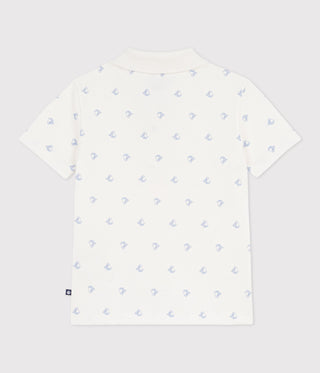 Children's Short-Sleeved Anchor Print Cotton Polo Shirt