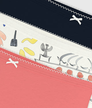 Girls' Opera Prints High-Waisted Cotton Pants - 3-Pack