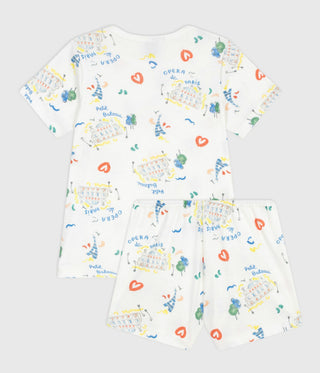 Children's Short-Sleeved Opera Printed Cotton Pyjamas