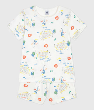 Children's Short-Sleeved Opera Printed Cotton Pyjamas