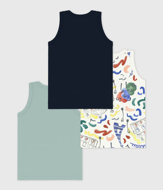 Boy's Opera Print Cotton Tank Tops - 3-Pack