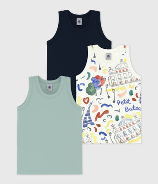 Boy's Opera Print Cotton Tank Tops - 3-Pack