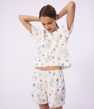 Women's Short-Sleeved Opera Print Cotton Pyjamas