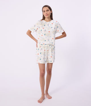Women's Short-Sleeved Opera Print Cotton Pyjamas