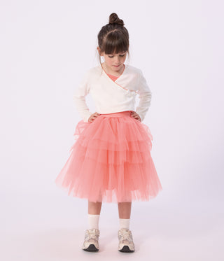 Girls' Opera Themed Midi-Length Skirt in Plain Tulle