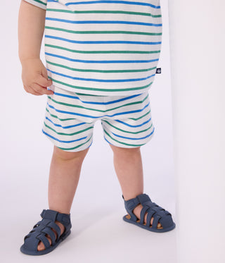 Babies Stripy Cotton Shorts in Two Colours