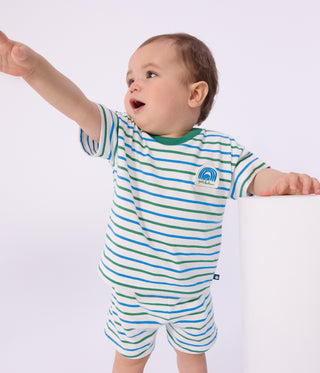 Babies Stripy Cotton Shorts in Two Colours