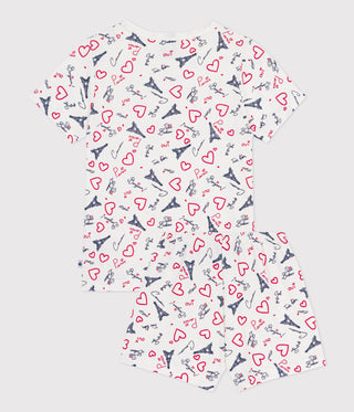 Children's Short Paris Print Cotton Pyjamas
